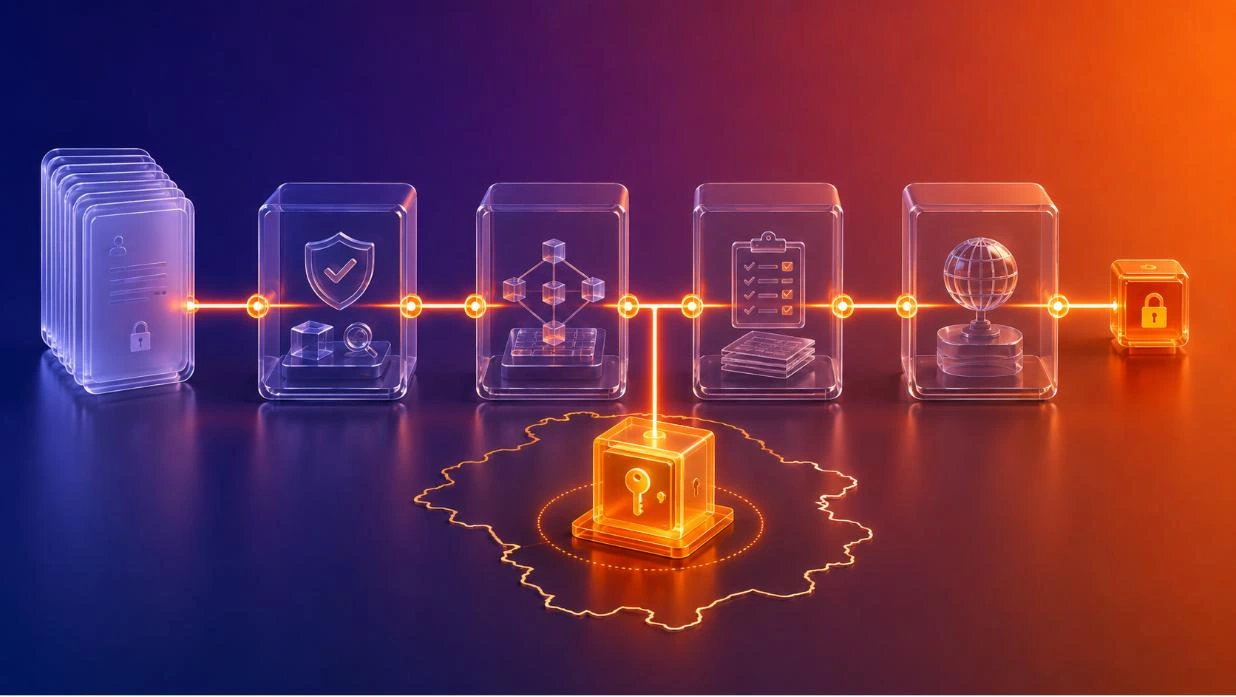 End-to-end audit trail across environments, sovereign key custody and a progressively reduced sensitive data footprint